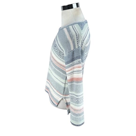 Faherty High Tide Sweater Women's XS Todos Santos Blue Pink Relaxed Fit Stripe - Picture 3 of 9